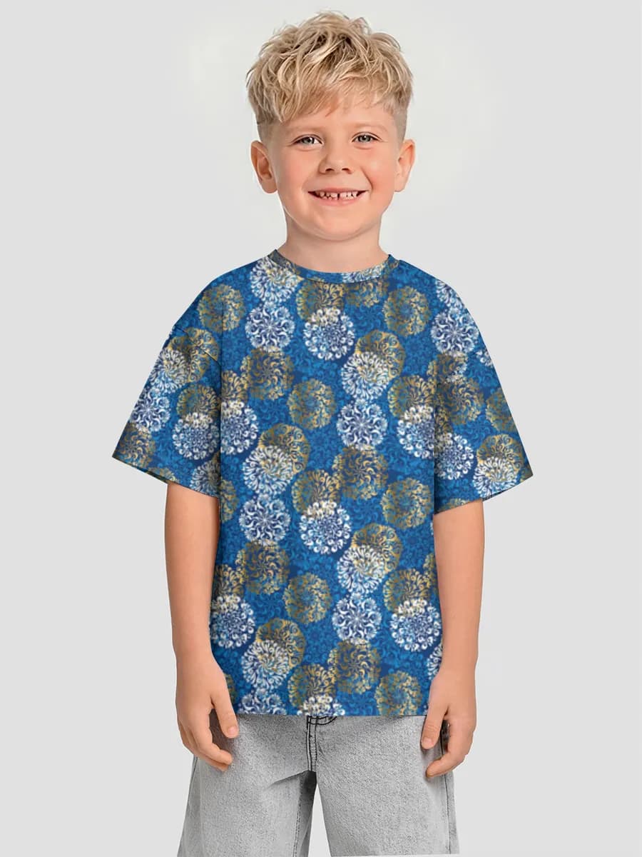 Blue Ornate Floral Medallions