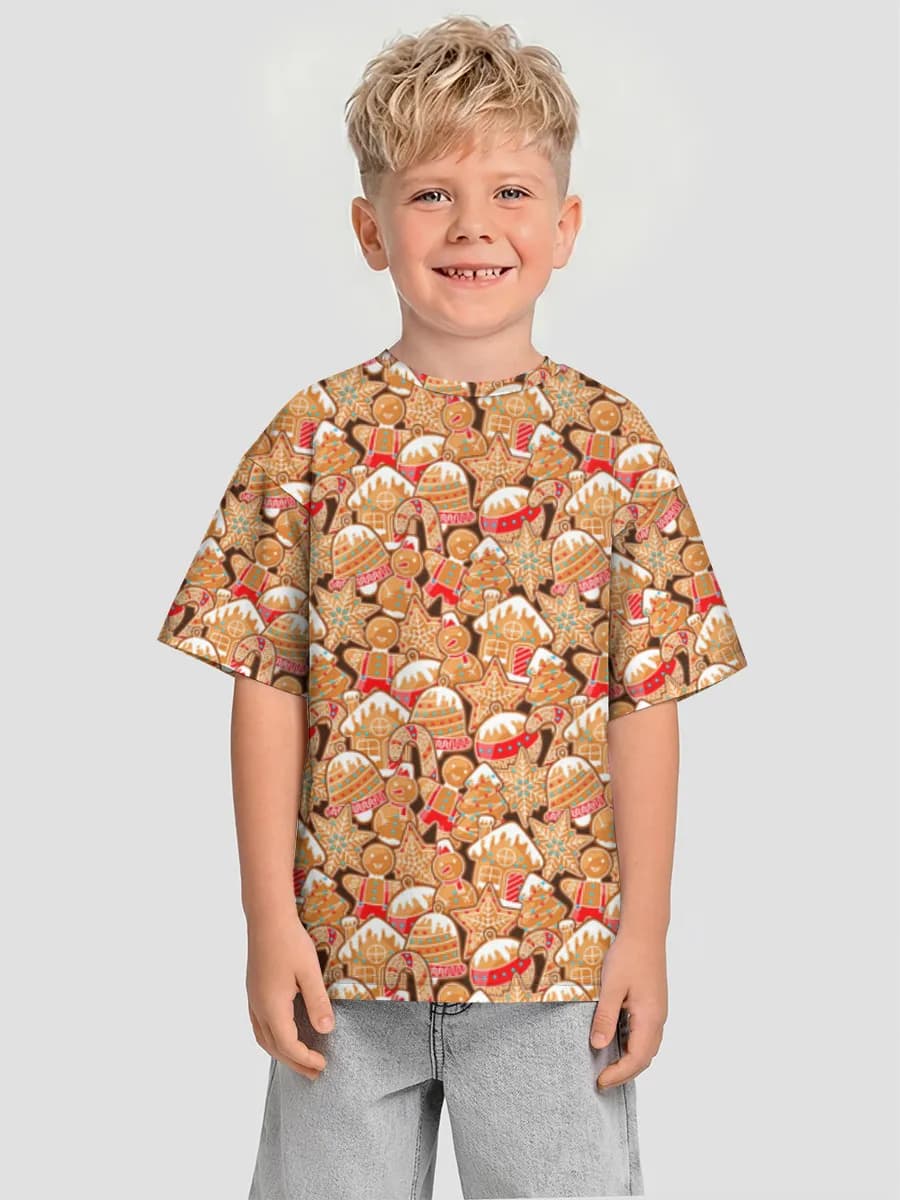 Gingerbread Christmas Cookies — Children's T-shirt. Oversized