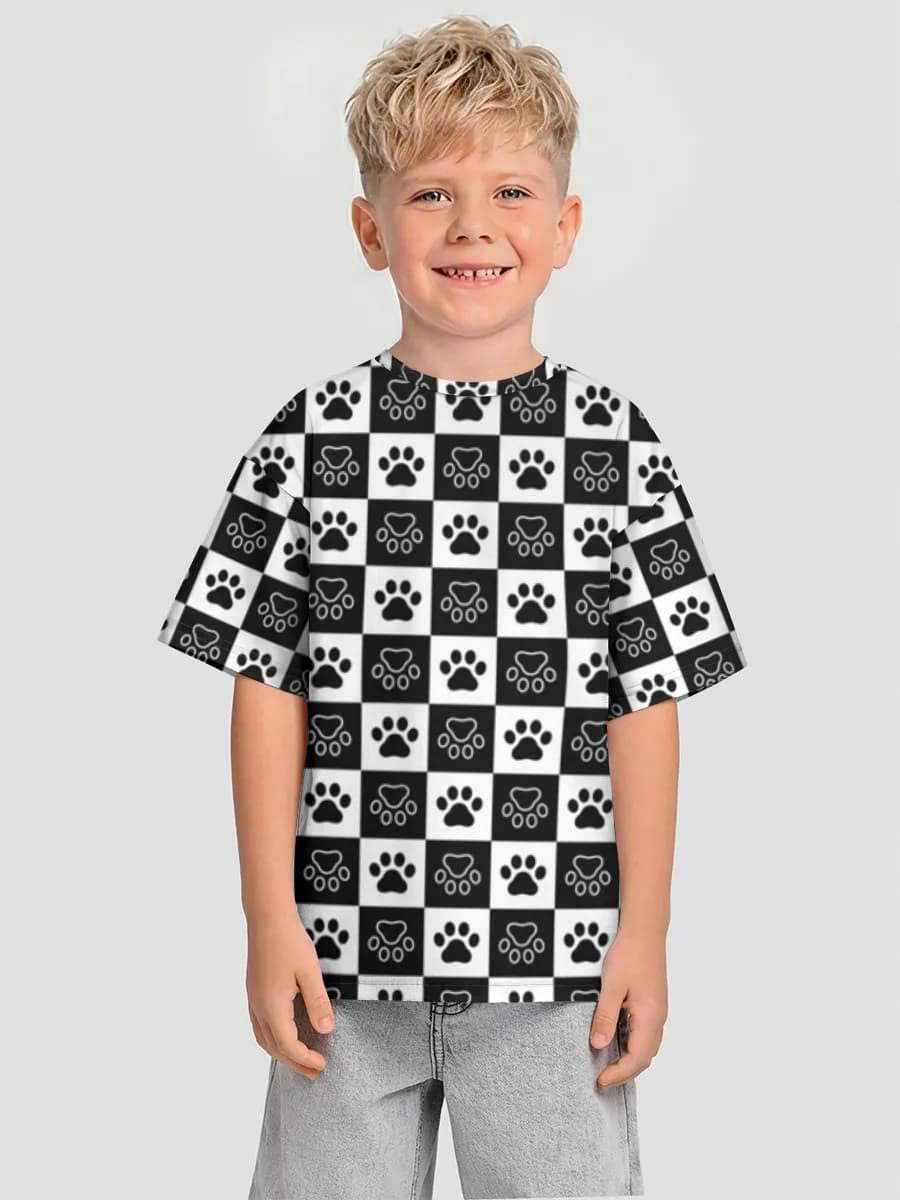 Checkerboard Paw Prints
