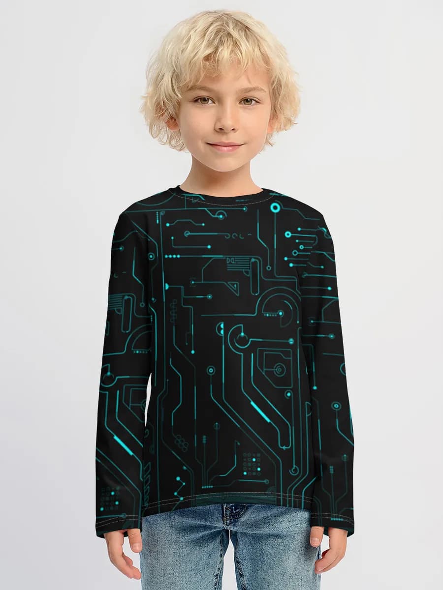 Neon Circuit Board Lines