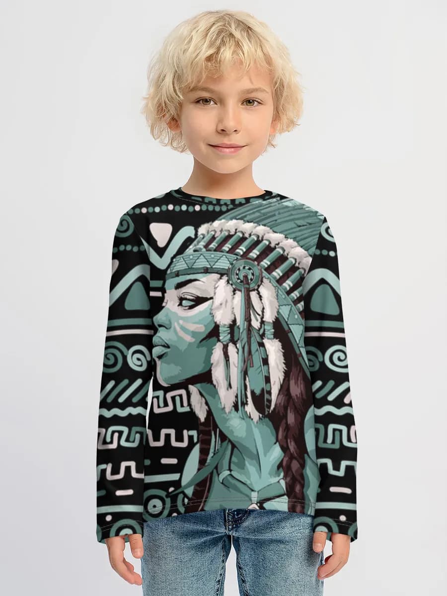 Children's cotton long sleeve shirt