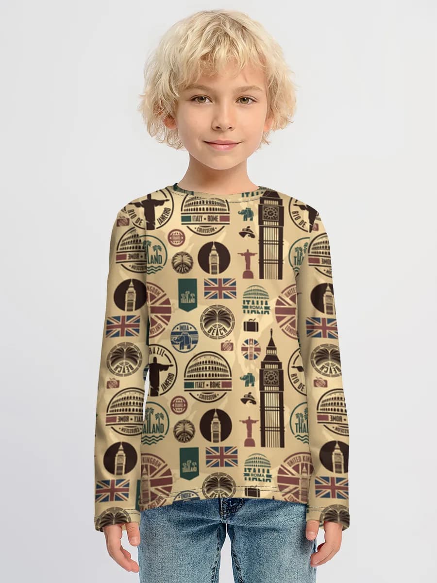 Children's cotton long sleeve shirt