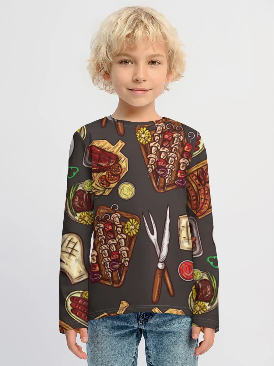 Children's cotton long sleeve shirt