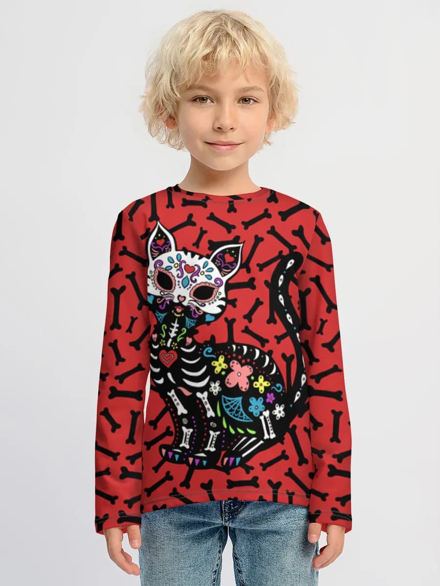 Sugar Skull Skeleton Cat