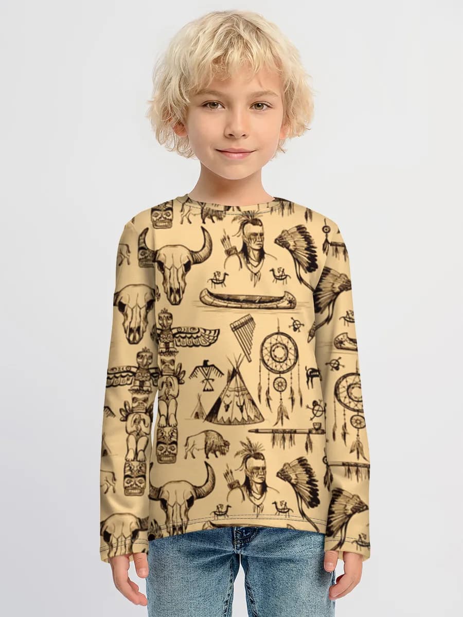 Children's cotton long sleeve shirt