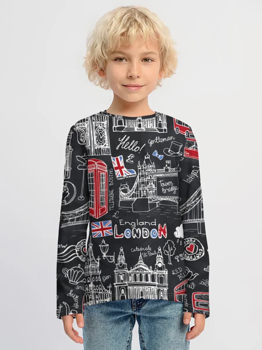 Children's cotton long sleeve shirt