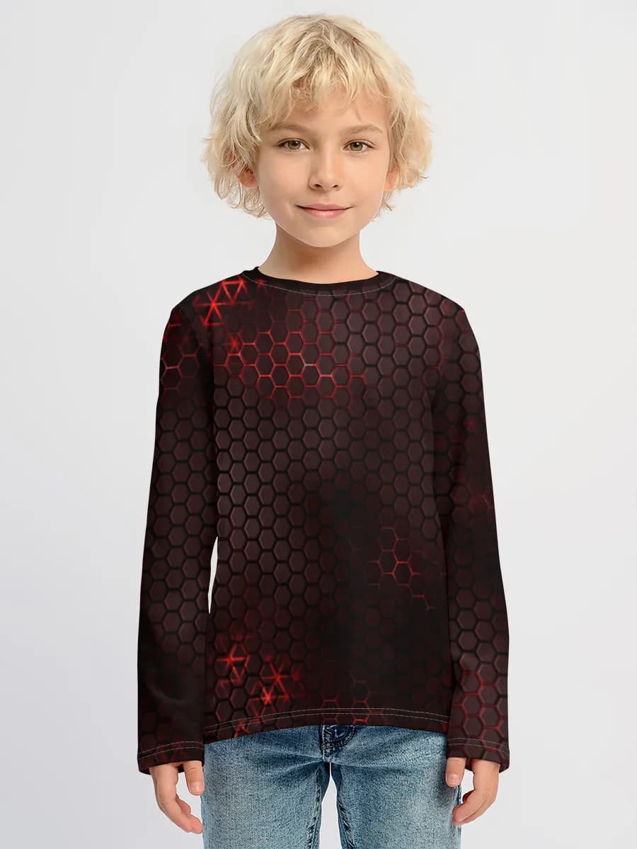 Red Neon Hex Grid