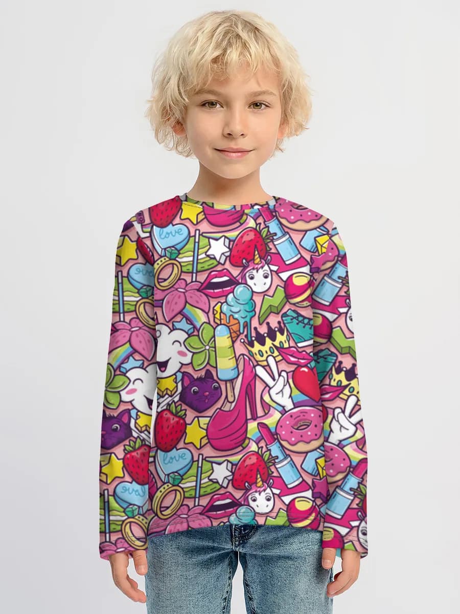 Children's cotton long sleeve shirt