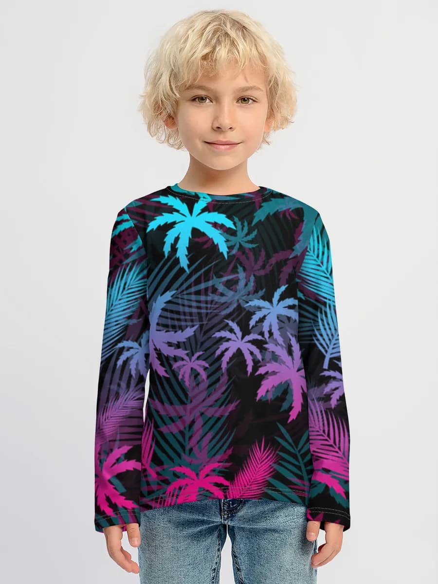 Neon Tropical Palm Leaves