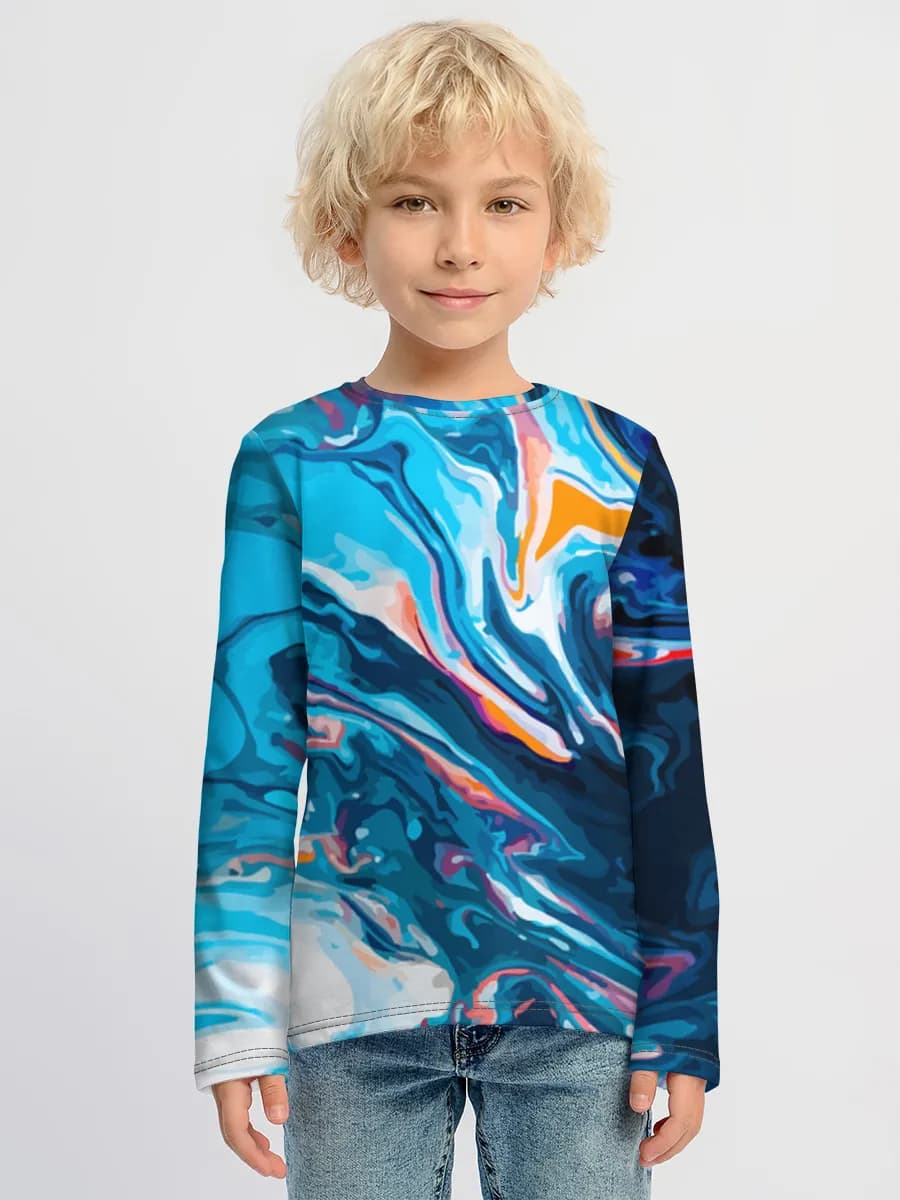 Neon Blue Fluid Swirl