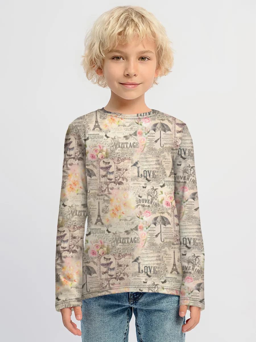 Children's cotton long sleeve shirt