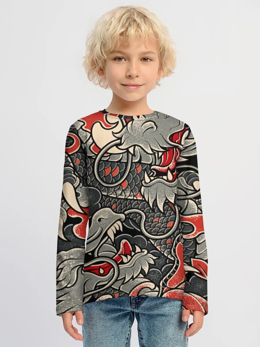 Children's cotton long sleeve shirt