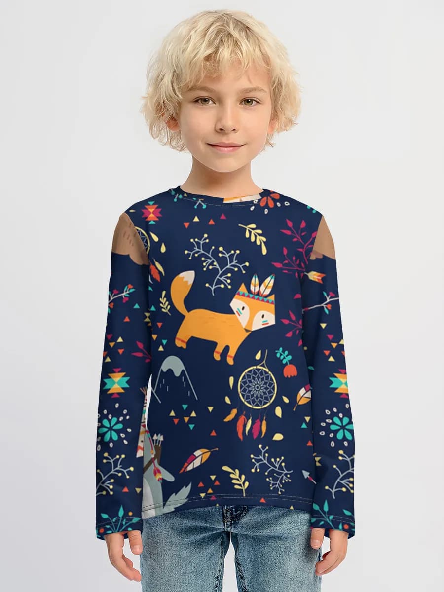 Children's cotton long sleeve shirt