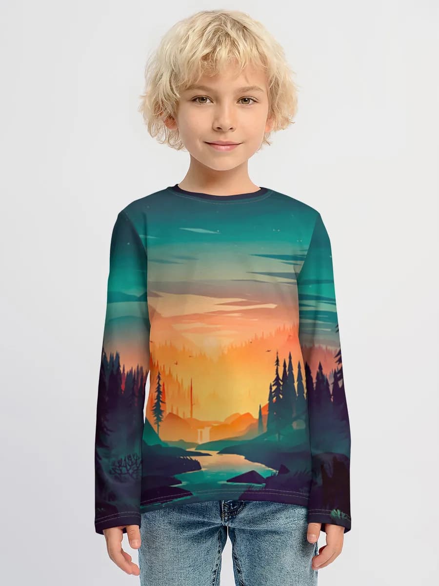 Children's cotton long sleeve shirt