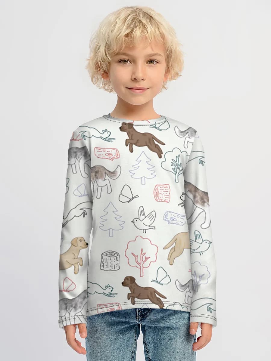 Children's cotton long sleeve shirt