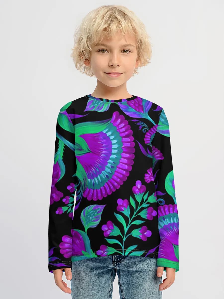 Children's cotton long sleeve shirt