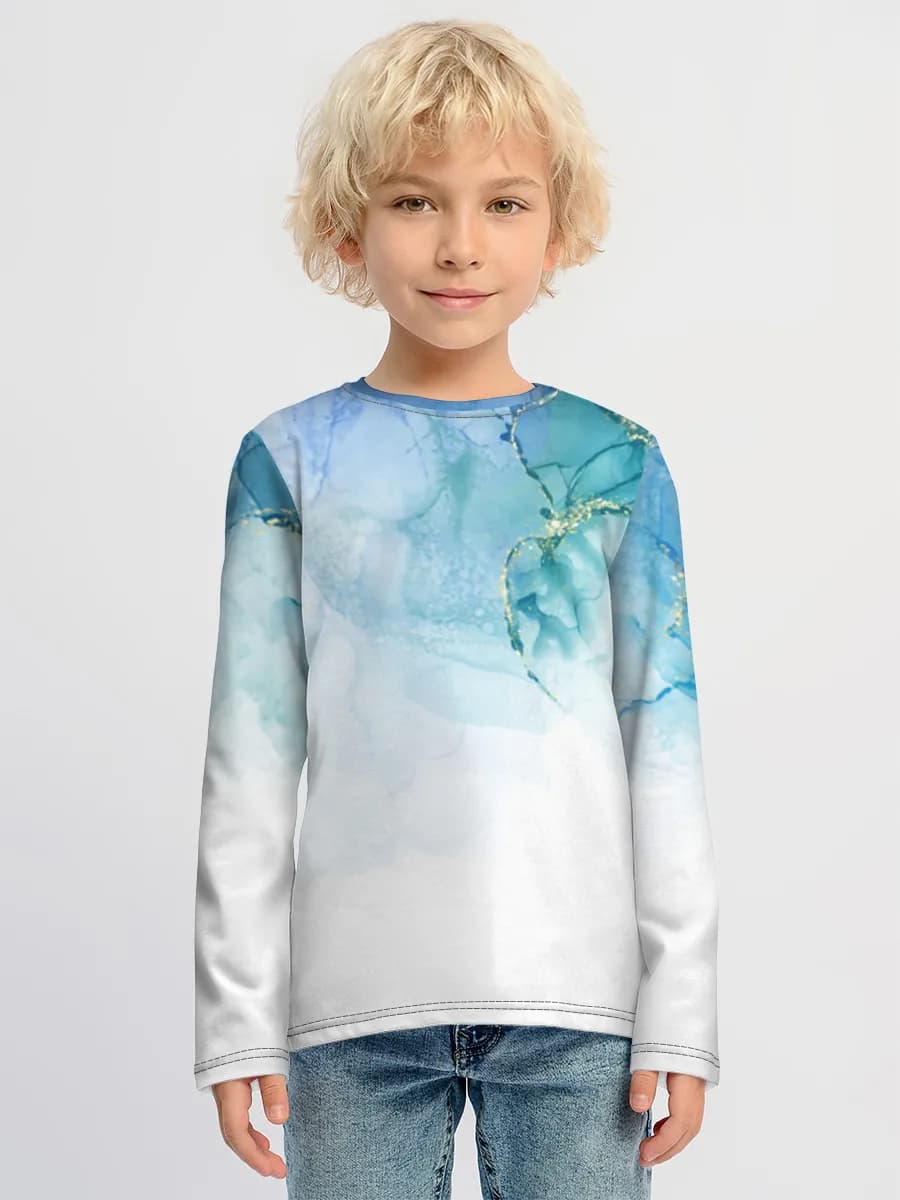 Blue Fluid Marble Swirl