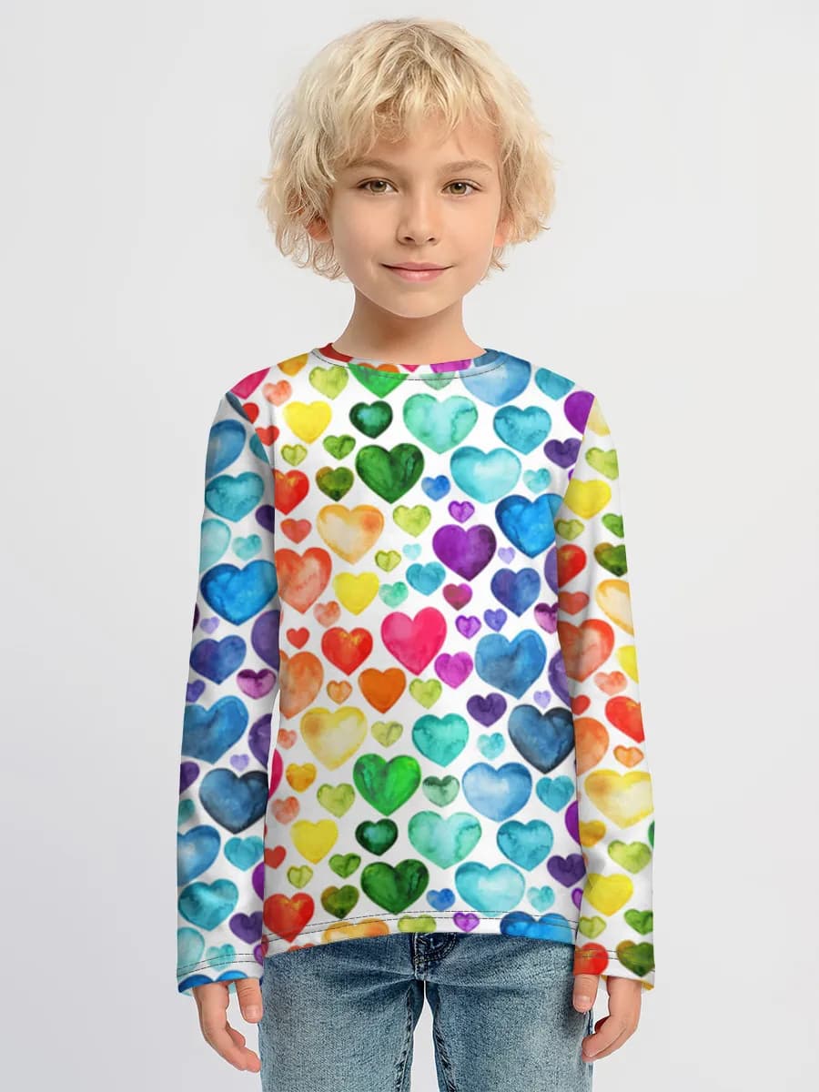 Watercolor Rainbow Hearts