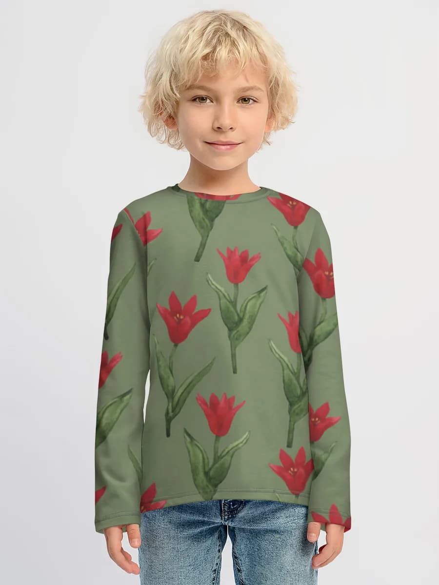 Children's cotton long sleeve shirt