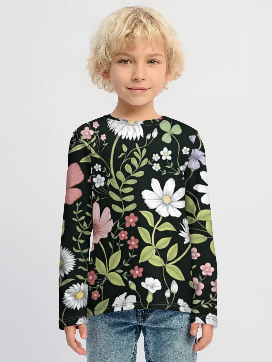 Children's cotton long sleeve shirt