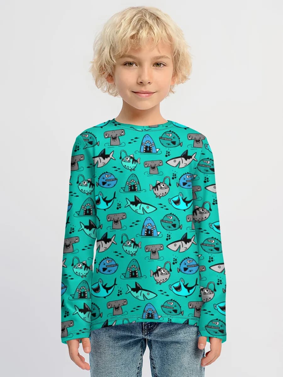 Children's cotton long sleeve shirt