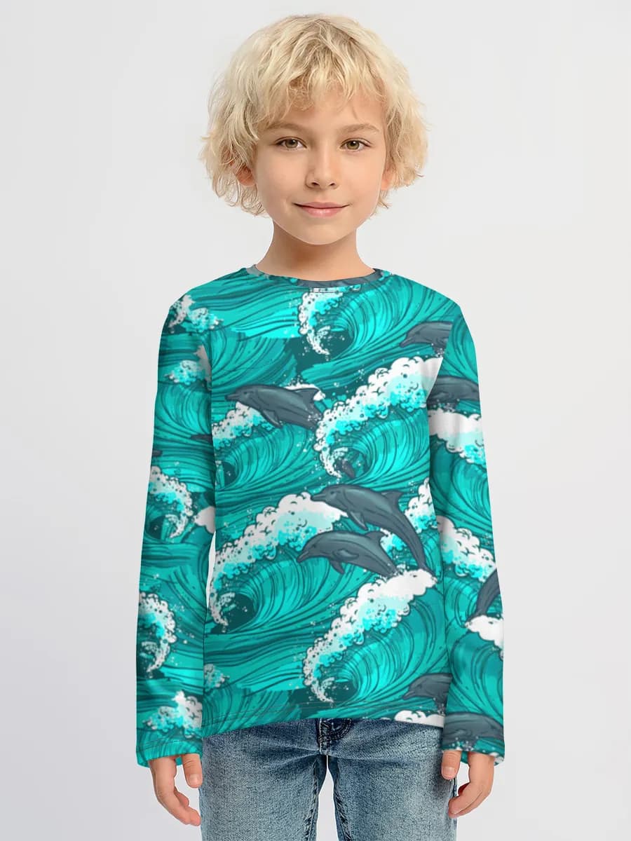 Dolphins In Ocean Waves
