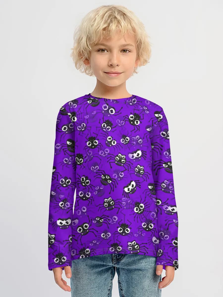 Cute Spiders On Purple