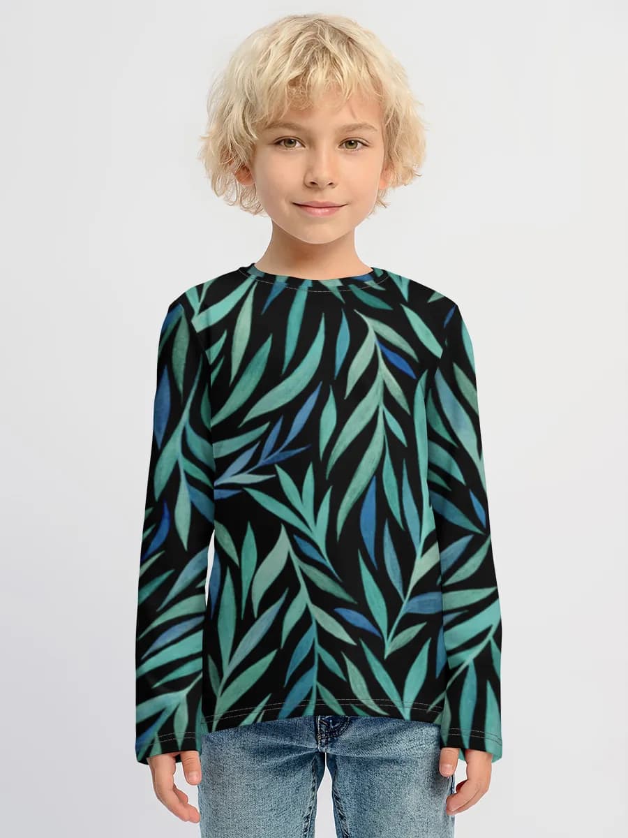 Midnight Teal Leaves