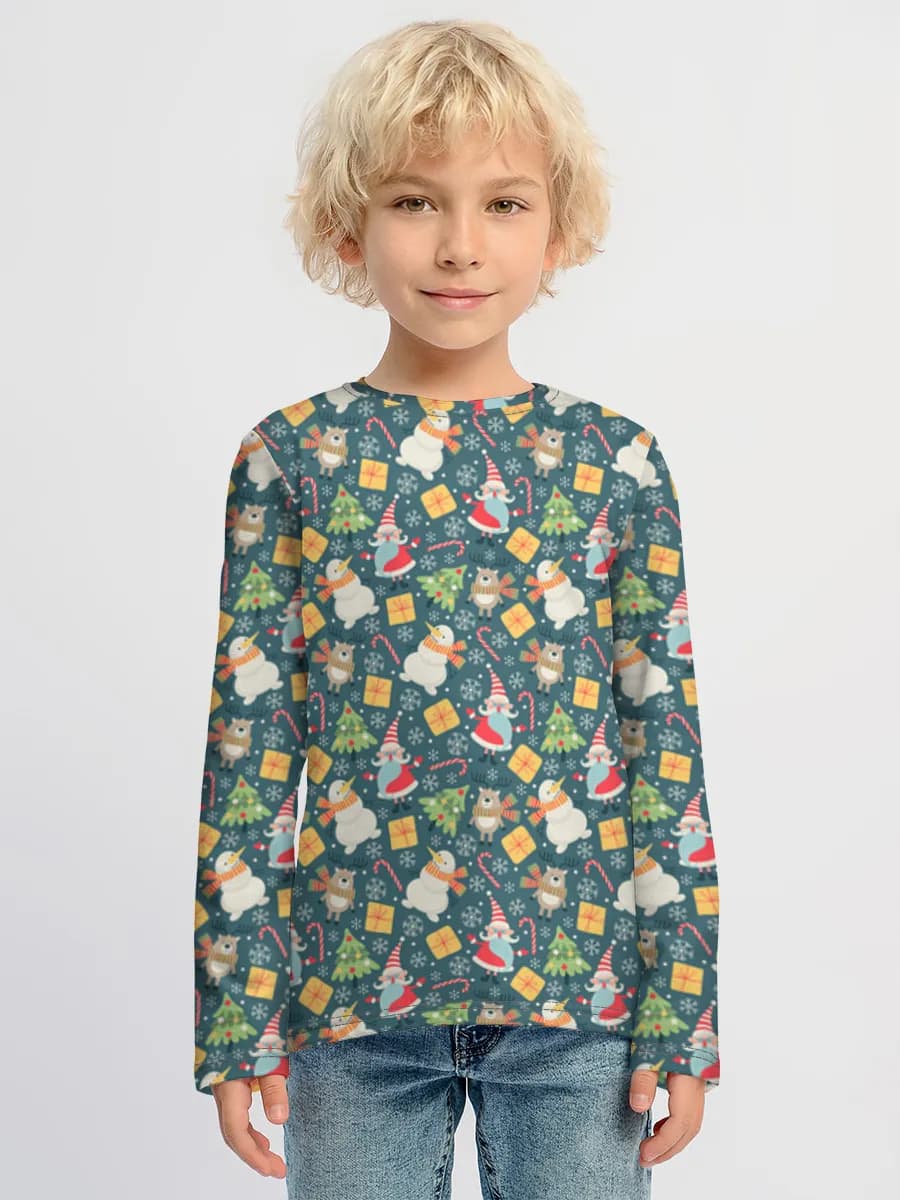 Cute Christmas Characters — Children's cotton long sleeve shirt