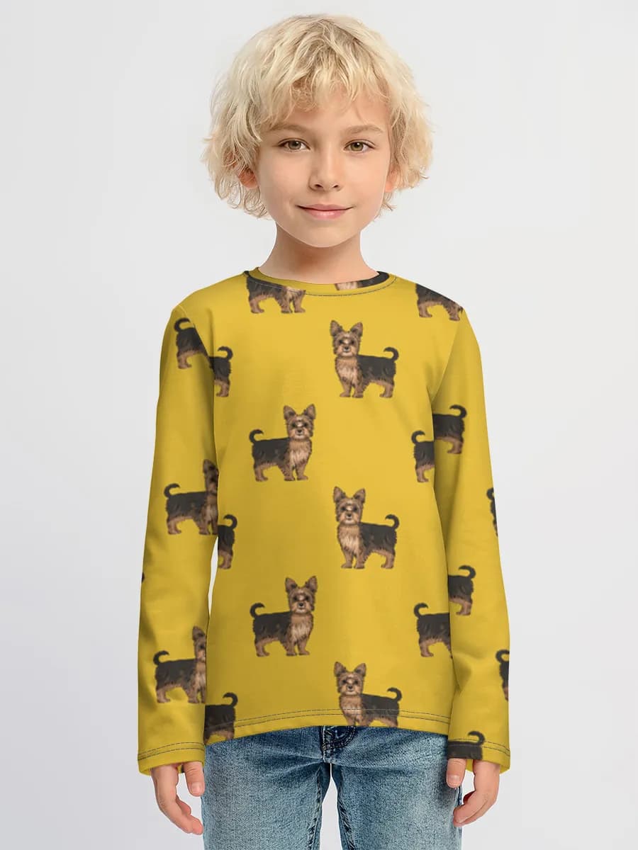 Yorkie Dogs On Yellow