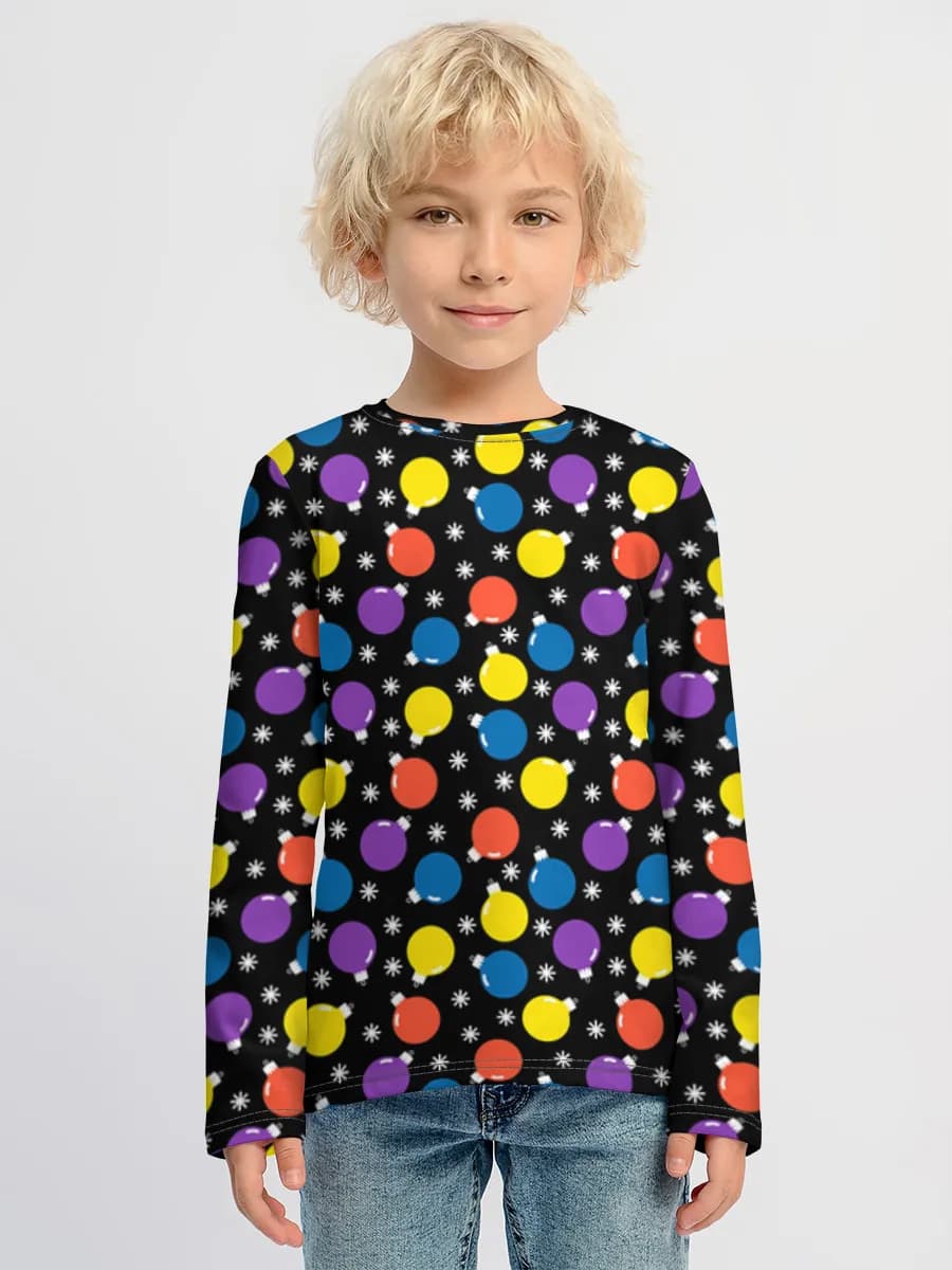 Colorful Christmas Ornaments — Children's cotton long sleeve shirt