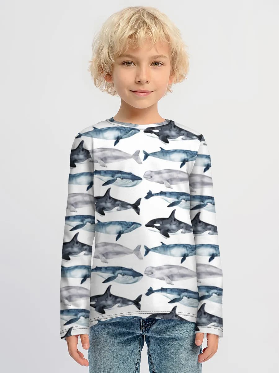 Watercolor Whales And Orcas