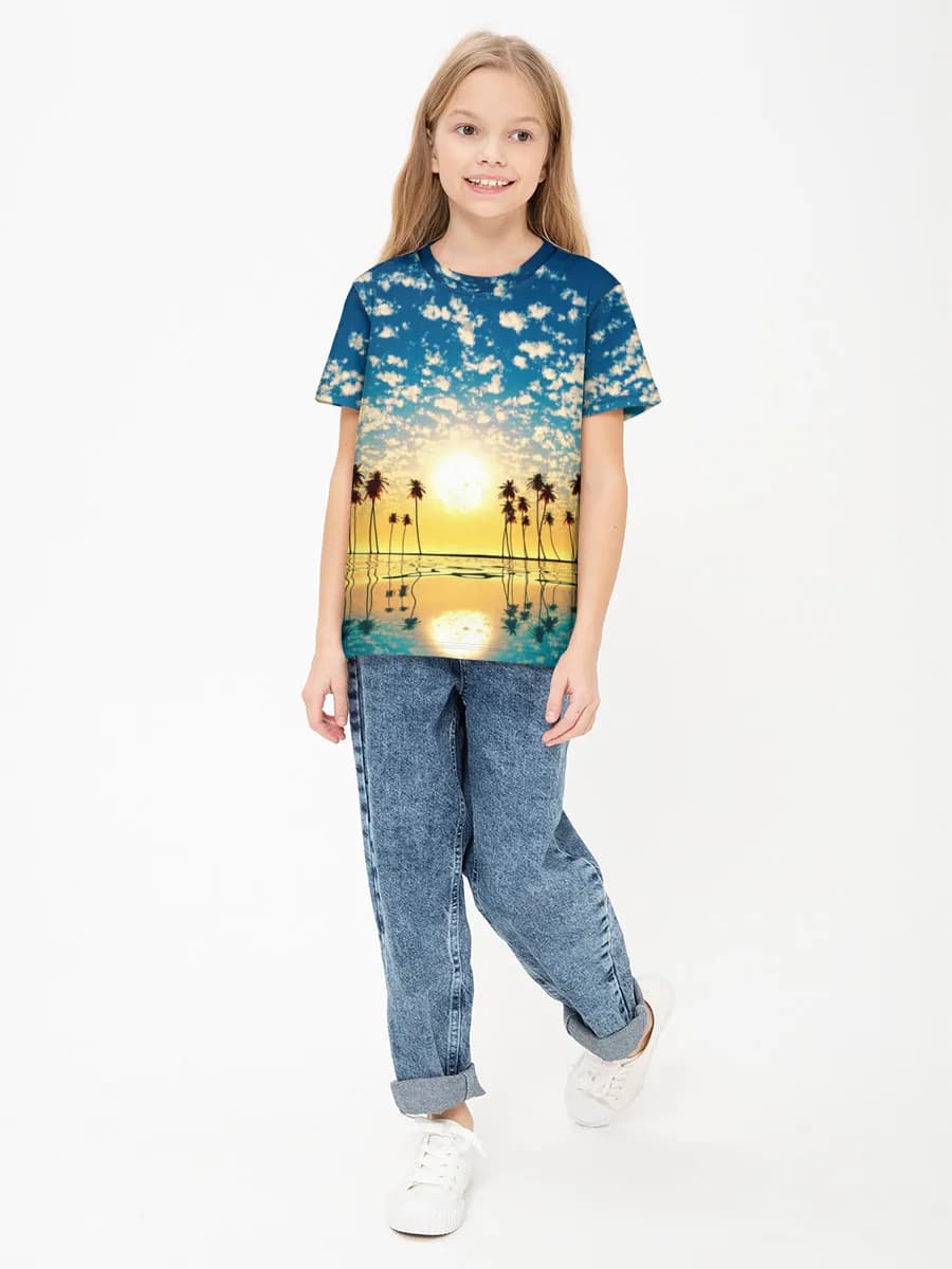 Children's cotton T-shirt (for girls. Copy)
