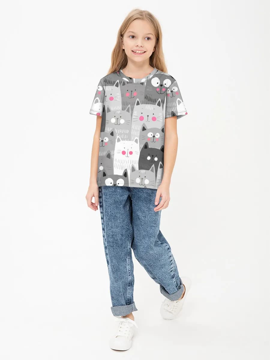 Children's cotton T-shirt (for girls. Copy)