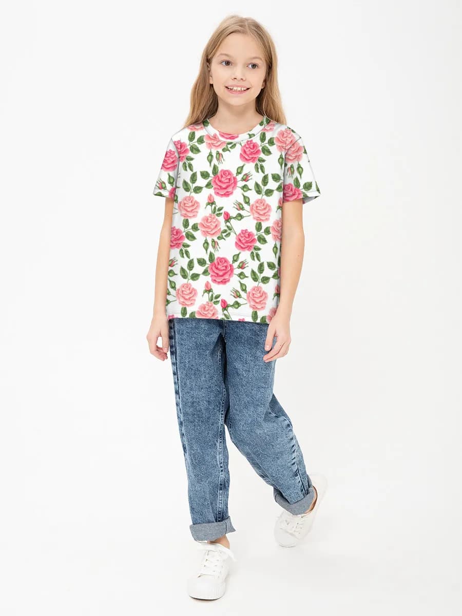 Children's cotton T-shirt (for girls. Copy)