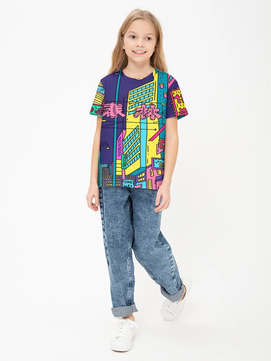 Children's cotton T-shirt (for girls. Copy)