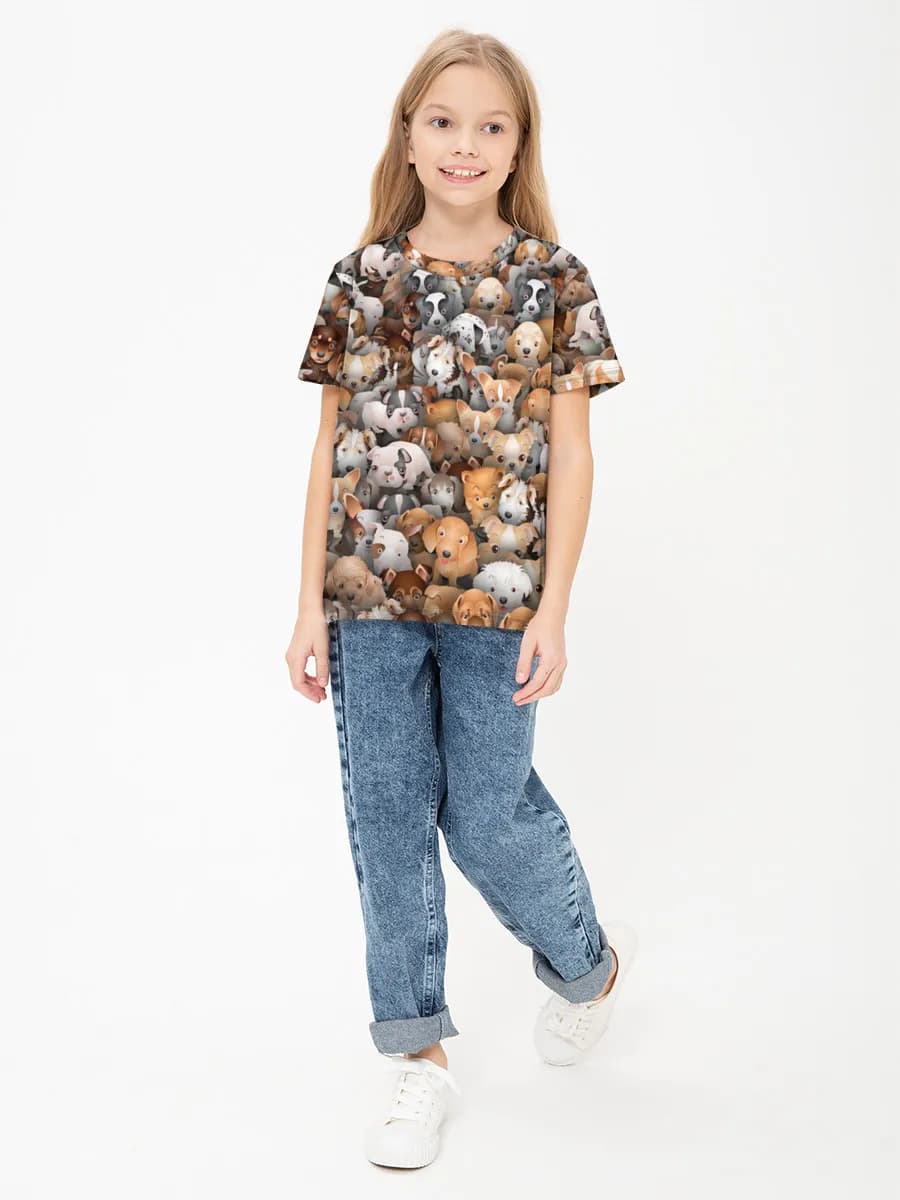 Children's cotton T-shirt (for girls. Copy)