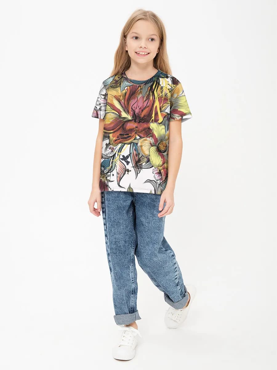 Children's cotton T-shirt (for girls. Copy)