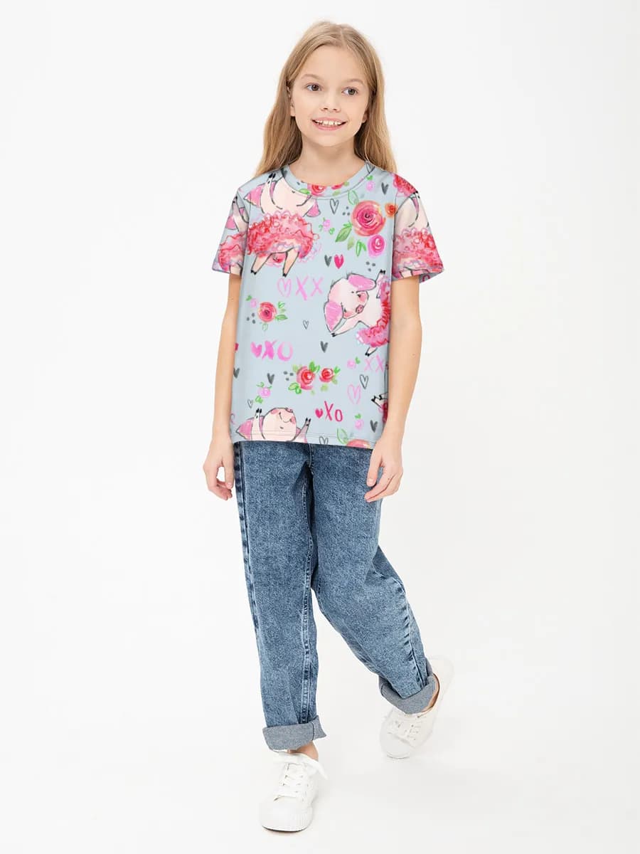 Children's cotton T-shirt (for girls. Copy)