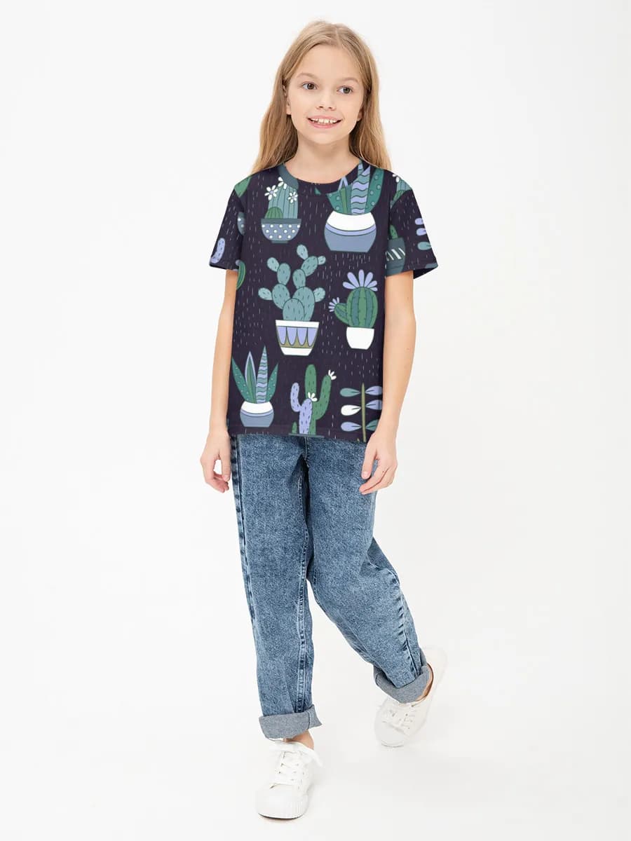 Children's cotton T-shirt (for girls. Copy)