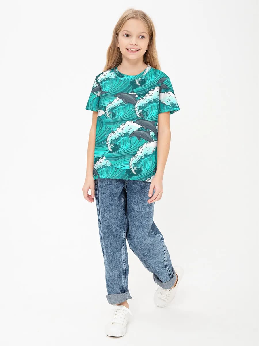 Children's cotton T-shirt (for girls. Copy)