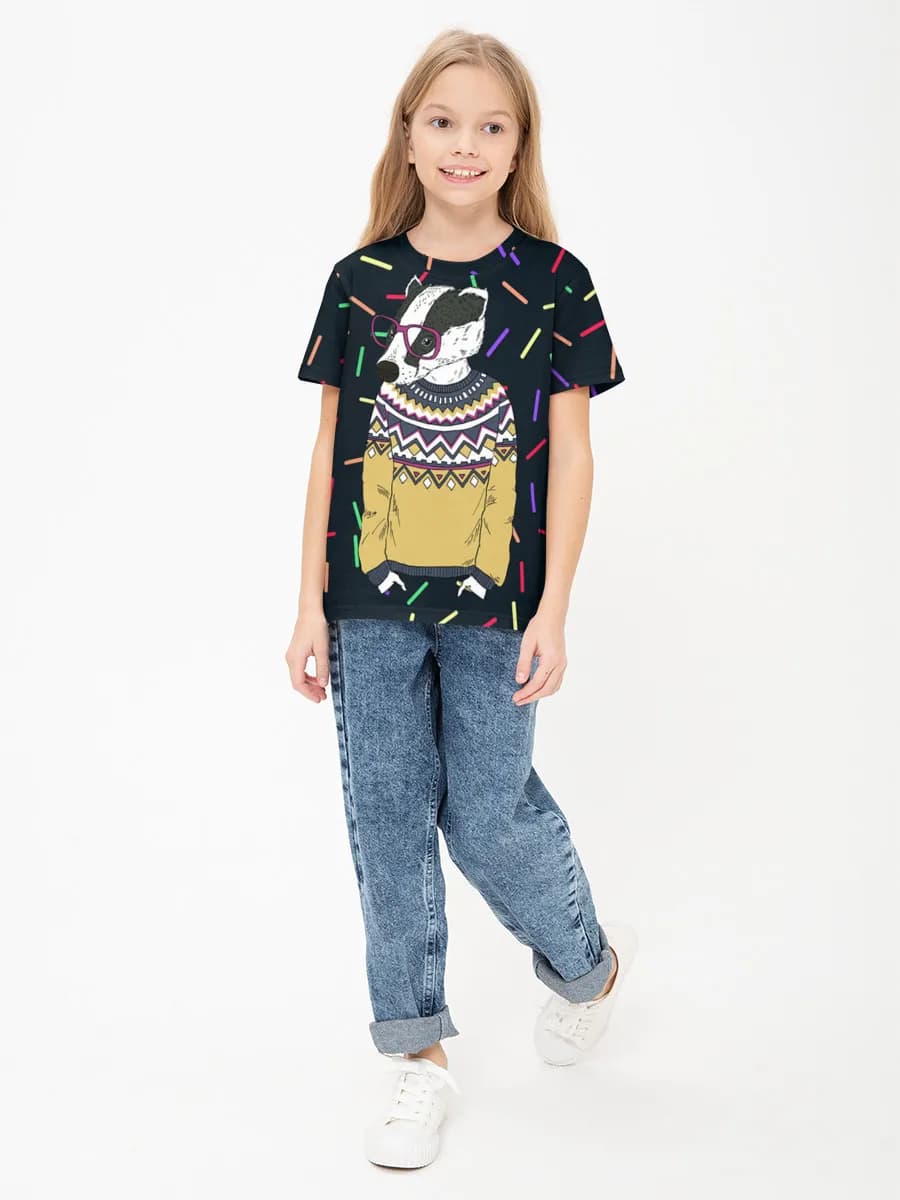 Children's cotton T-shirt (for girls. Copy)