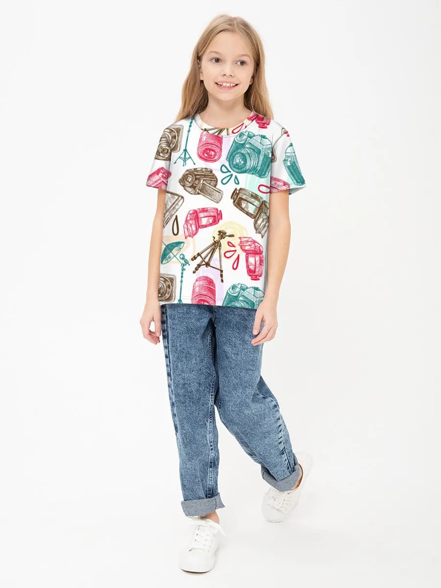 Children's cotton T-shirt (for girls. Copy)