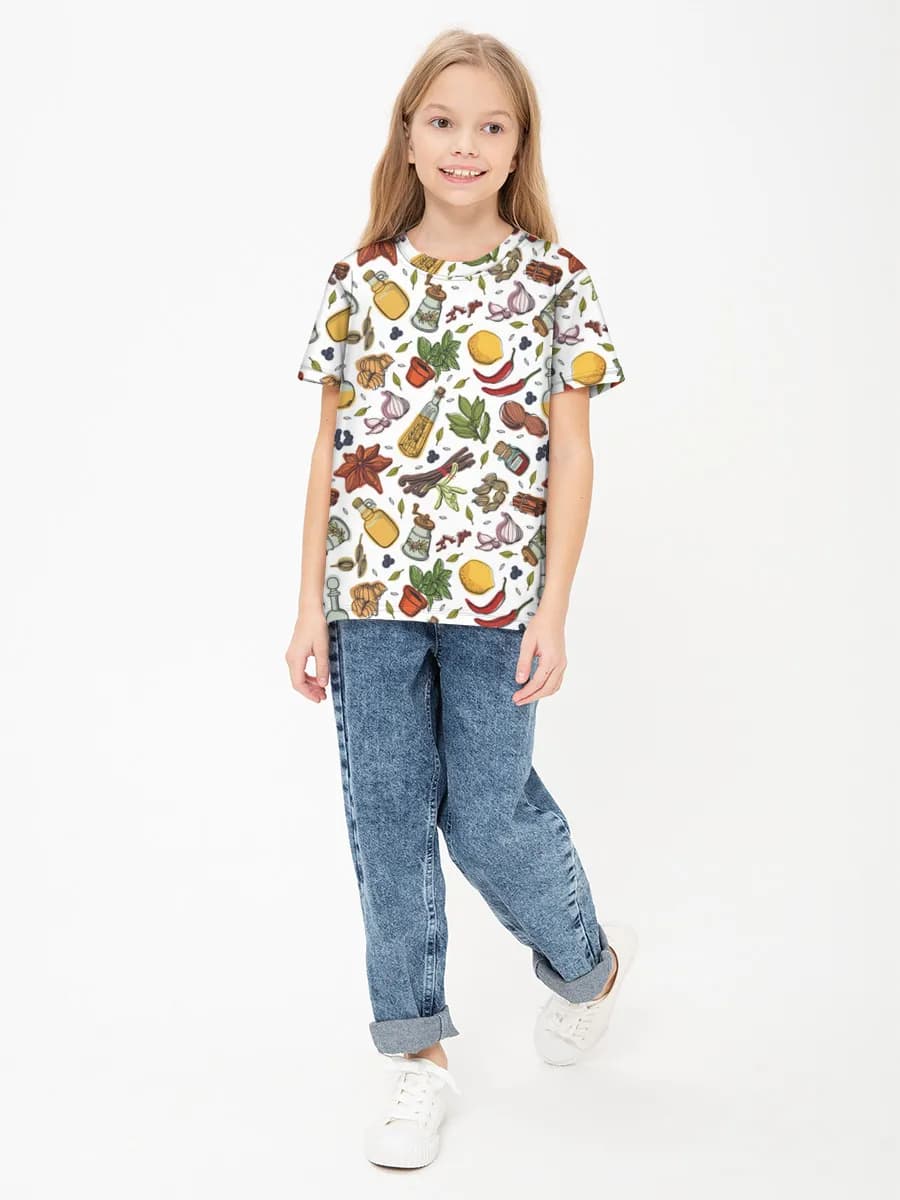 Children's cotton T-shirt (for girls. Copy)