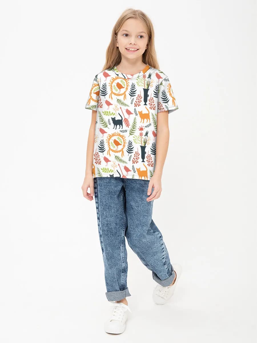 Children's cotton T-shirt (for girls. Copy)