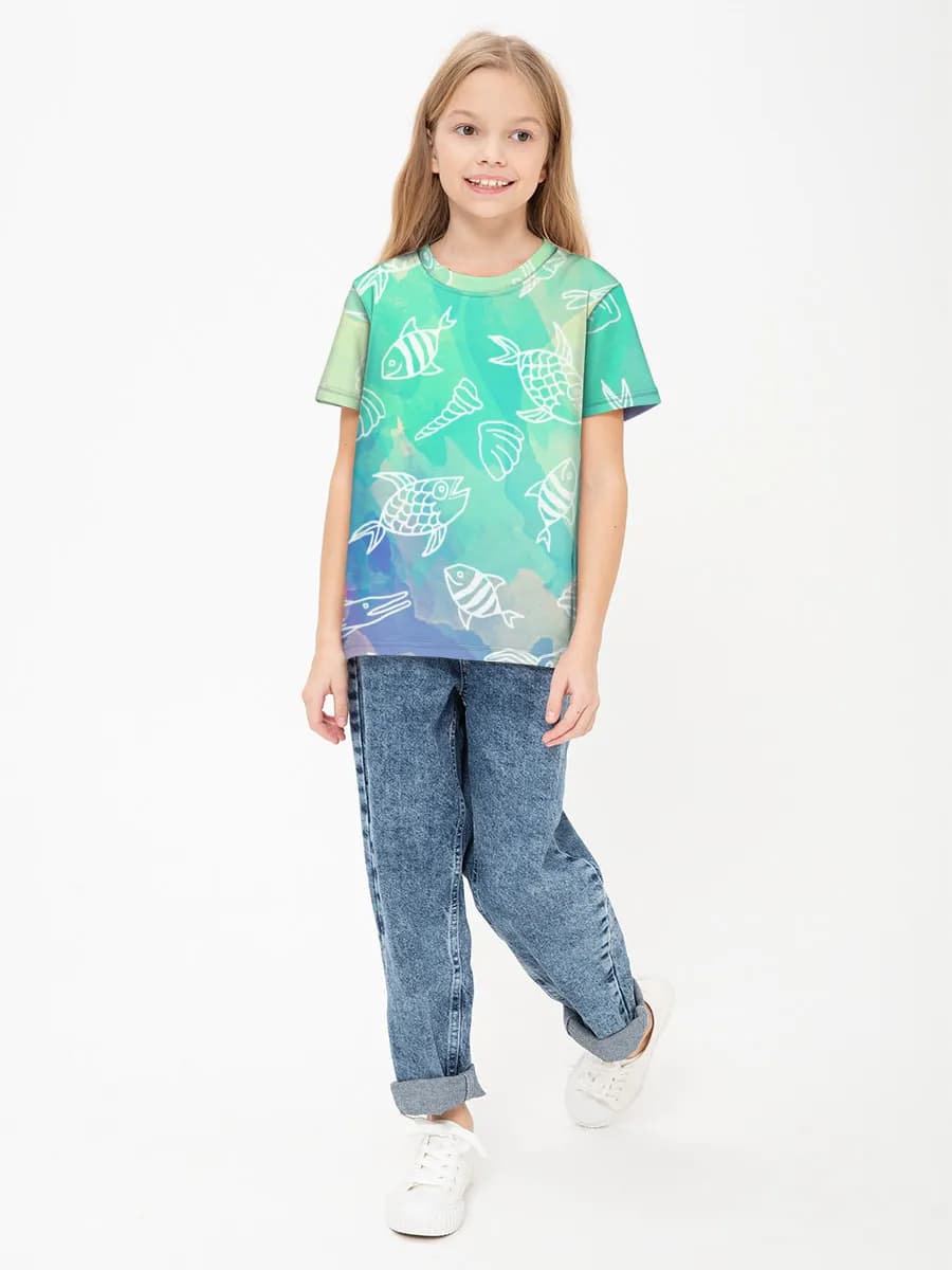 Children's cotton T-shirt (for girls. Copy)