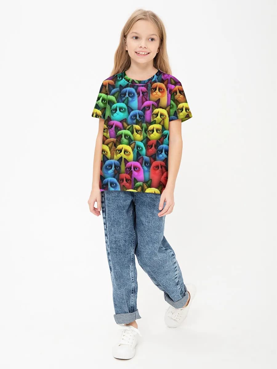 Children's cotton T-shirt (for girls. Copy)