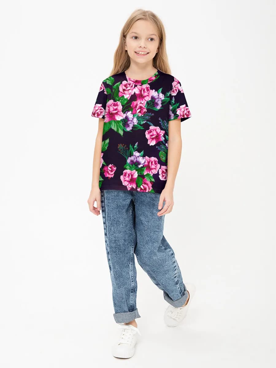 Children's cotton T-shirt (for girls. Copy)