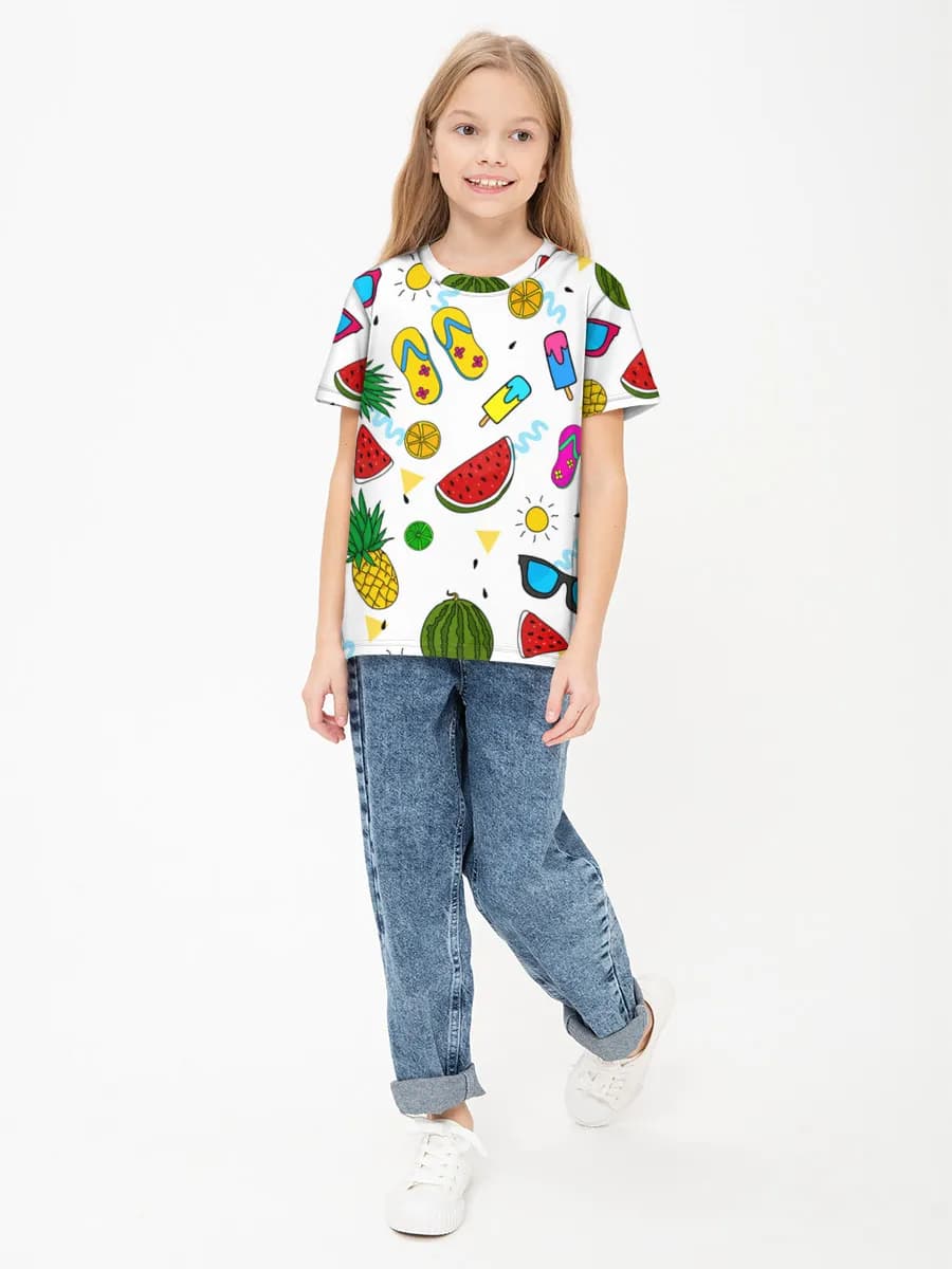 Children's cotton T-shirt (for girls. Copy)