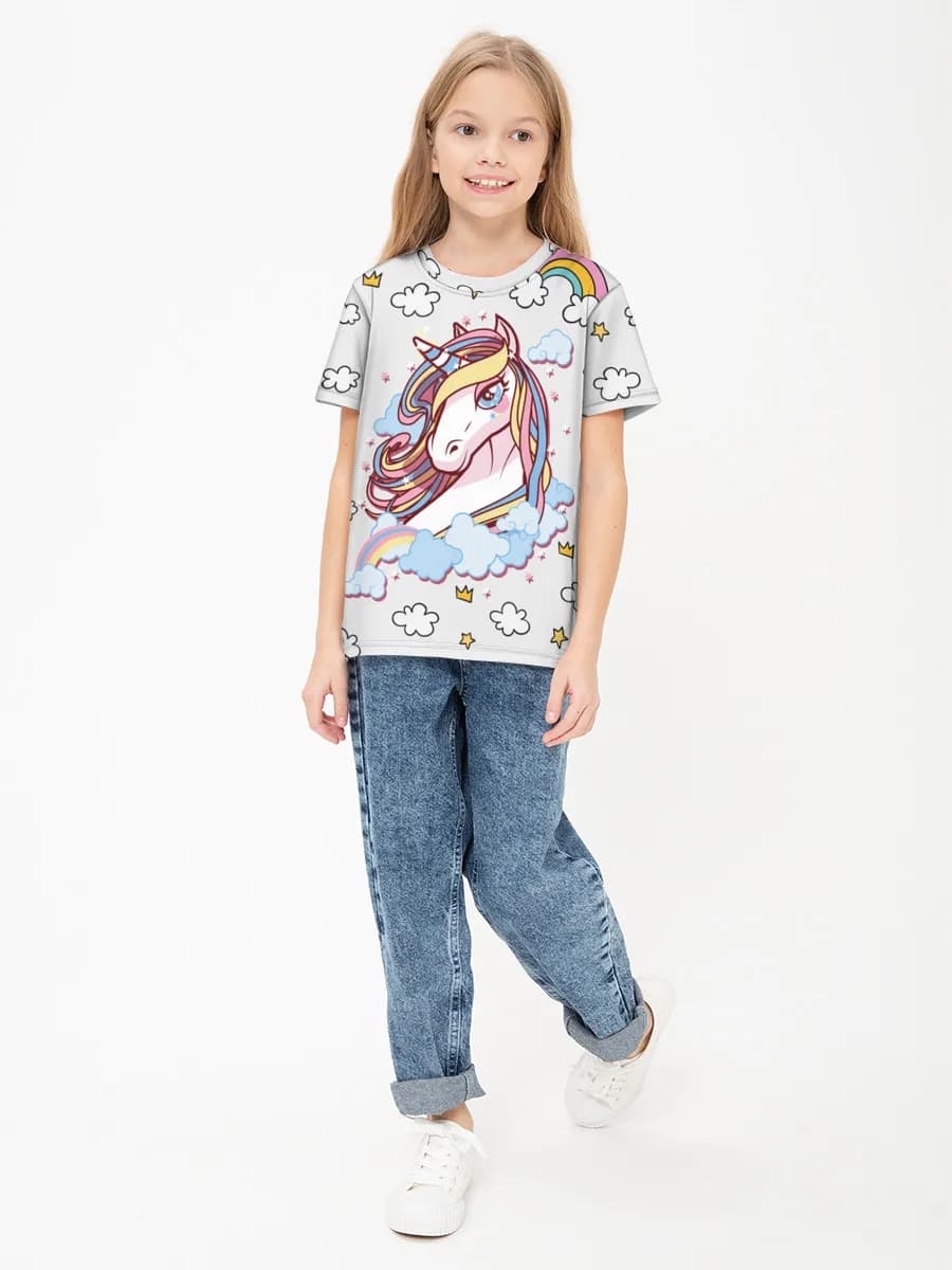 Children's cotton T-shirt (for girls. Copy)